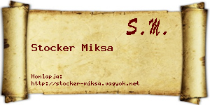 Stocker Miksa névjegykártya